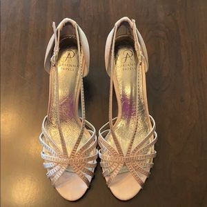 Adrianna Papell Champagne Satin High Heel Shoes
